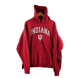 Vintage Indiana Hoosiers Red Arch Logo Hoodie Sweatshirt Mens XL TCX Apparel